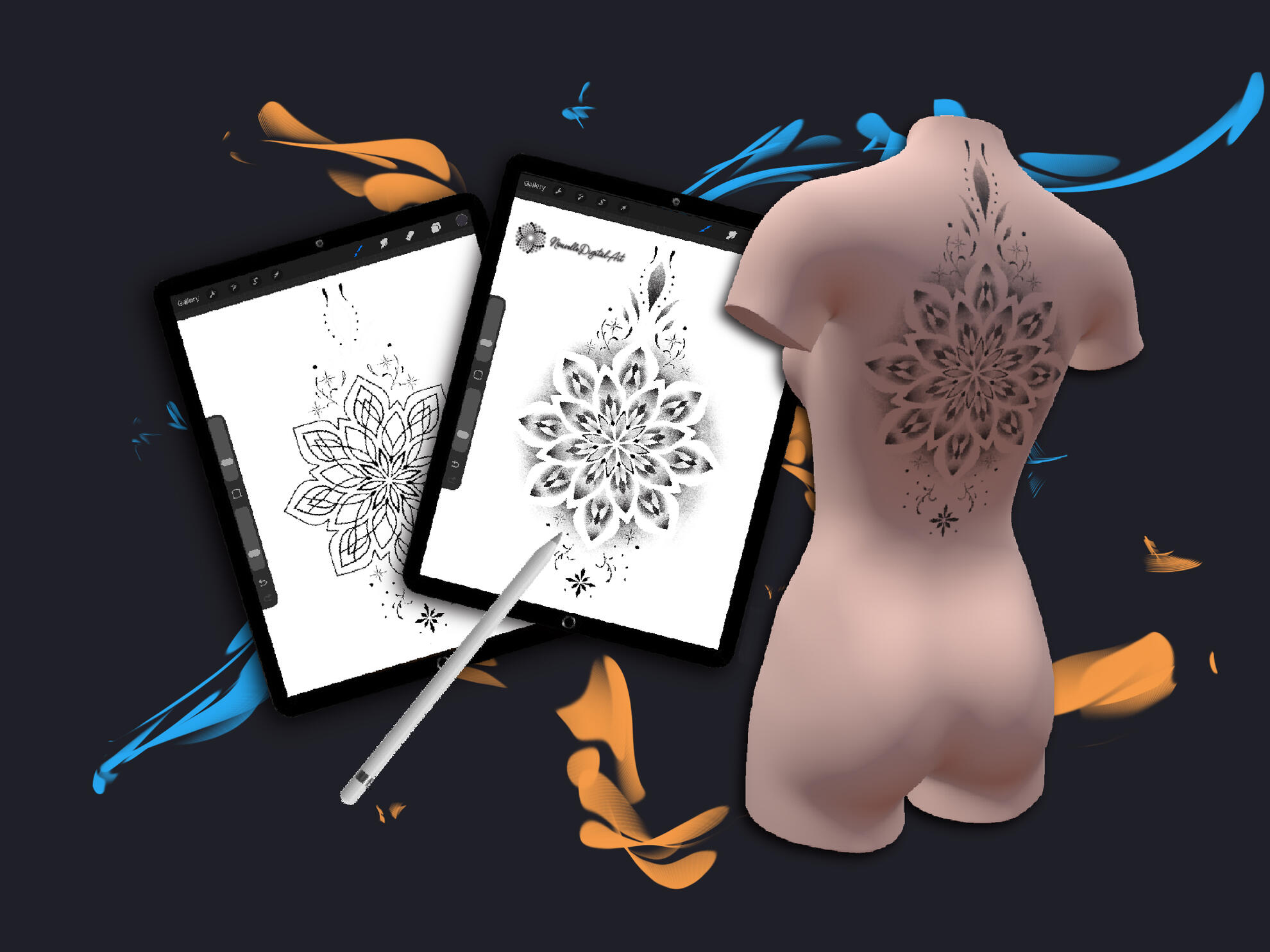 3D arm model for tattoo mockups in Procreate — modelo 3D brazo tatuajes